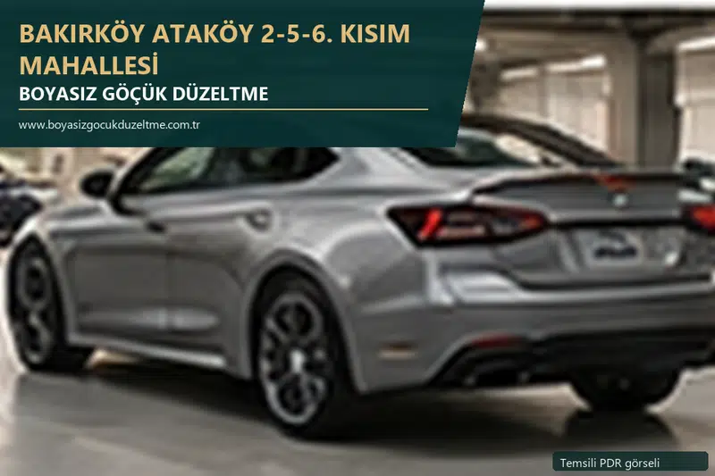 Bakırköy Ataköy 2-5-6. Kısım Mahallesi sabit nokta ve mobil PDR randevusunu anlatan temsili otomobil hizmeti görseli