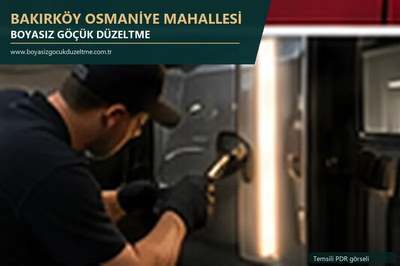 Bakırköy Osmaniye Mahallesi hizmet rehberi için modern otomobil ve boyasız göçük incelemesini anlatan temsili görsel