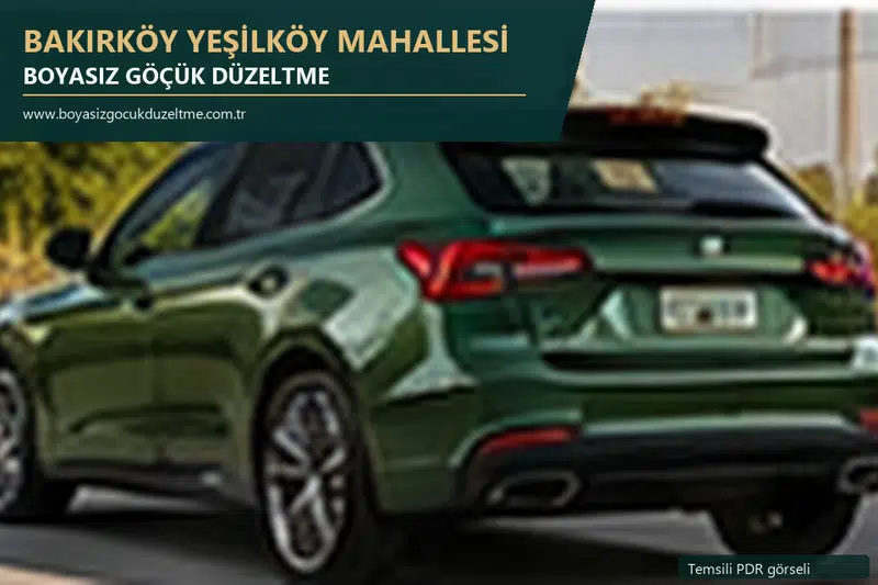 Bakırköy Yeşilköy Mahallesi sabit nokta ve mobil PDR randevusunu anlatan temsili otomobil hizmeti görseli