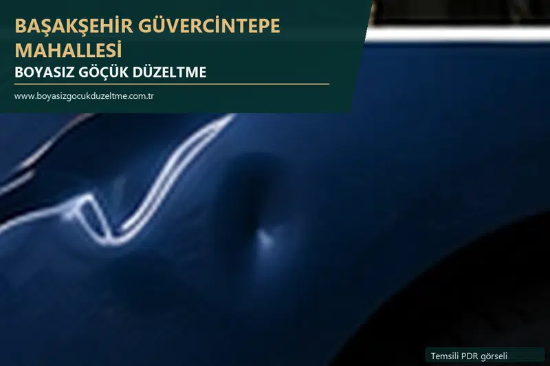 Başakşehir Güvercintepe Mahallesi hizmet rehberi için modern otomobil ve boyasız göçük incelemesini anlatan temsili görsel