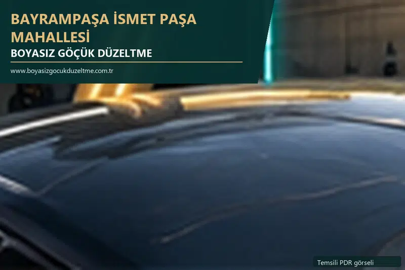 Bayrampaşa İsmet Paşa Mahallesi hizmet rehberi için modern otomobil ve boyasız göçük incelemesini anlatan temsili görsel