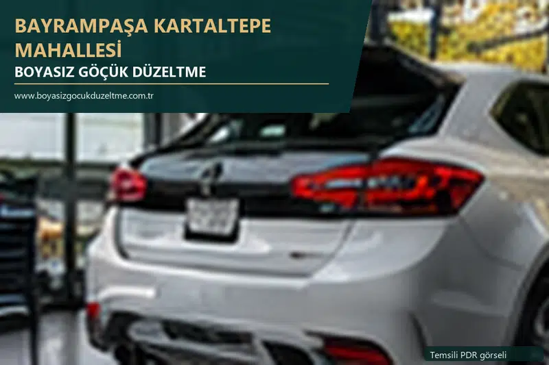 Bayrampaşa Kartaltepe Mahallesi sabit nokta ve mobil PDR randevusunu anlatan temsili otomobil hizmeti görseli