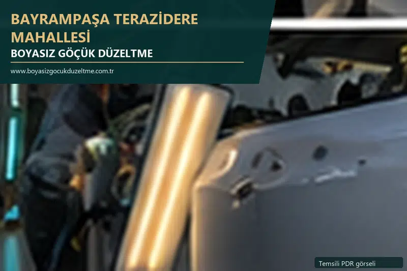 Bayrampaşa Terazidere Mahallesi sabit nokta ve mobil PDR randevusunu anlatan temsili otomobil hizmeti görseli