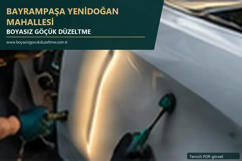 Bayrampaşa Yenidoğan Mahallesi sabit nokta ve mobil PDR randevusunu anlatan temsili otomobil hizmeti görseli