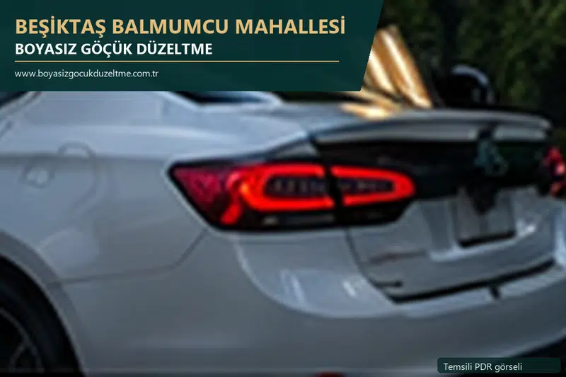 Beşiktaş Balmumcu Mahallesi sabit nokta ve mobil PDR randevusunu anlatan temsili otomobil hizmeti görseli