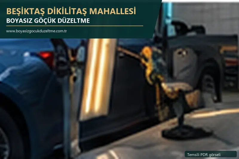 Beşiktaş Dikilitaş Mahallesi sabit nokta ve mobil PDR randevusunu anlatan temsili otomobil hizmeti görseli