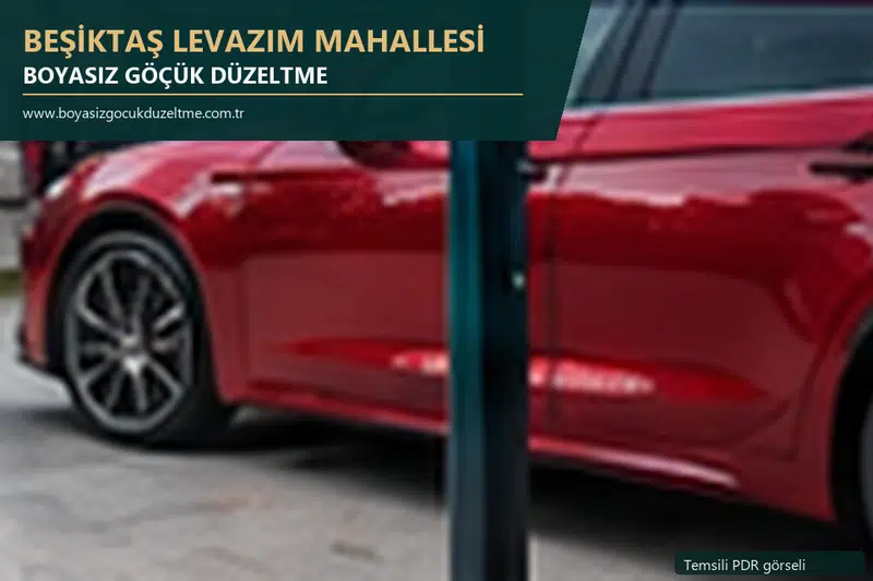 Beşiktaş Levazım Mahallesi sabit nokta ve mobil PDR randevusunu anlatan temsili otomobil hizmeti görseli