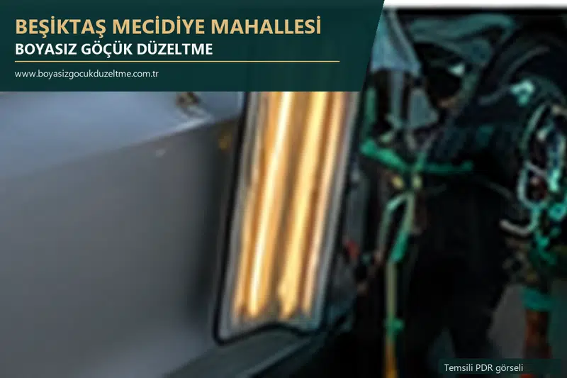 Beşiktaş Mecidiye Mahallesi sabit nokta ve mobil PDR randevusunu anlatan temsili otomobil hizmeti görseli