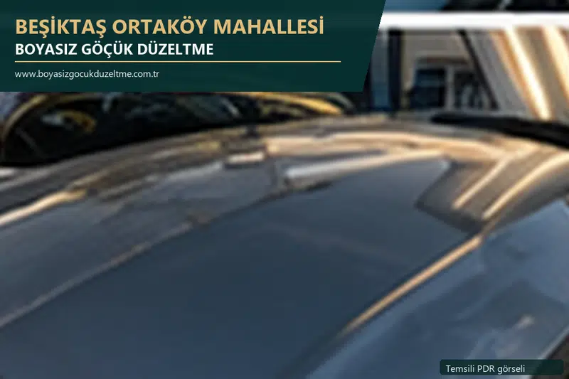 Beşiktaş Ortaköy Mahallesi sabit nokta ve mobil PDR randevusunu anlatan temsili otomobil hizmeti görseli