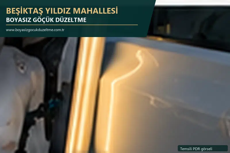 Beşiktaş Yıldız Mahallesi sabit nokta ve mobil PDR randevusunu anlatan temsili otomobil hizmeti görseli