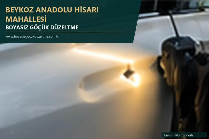 Beykoz Anadolu Hisarı Mahallesi sabit nokta ve mobil PDR randevusunu anlatan temsili otomobil hizmeti görseli