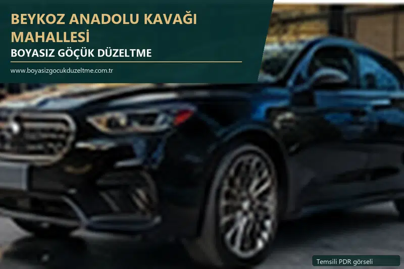 Beykoz Anadolu Kavağı Mahallesi hizmet rehberi için modern otomobil ve boyasız göçük incelemesini anlatan temsili görsel