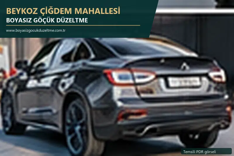 Beykoz Çiğdem Mahallesi sabit nokta ve mobil PDR randevusunu anlatan temsili otomobil hizmeti görseli