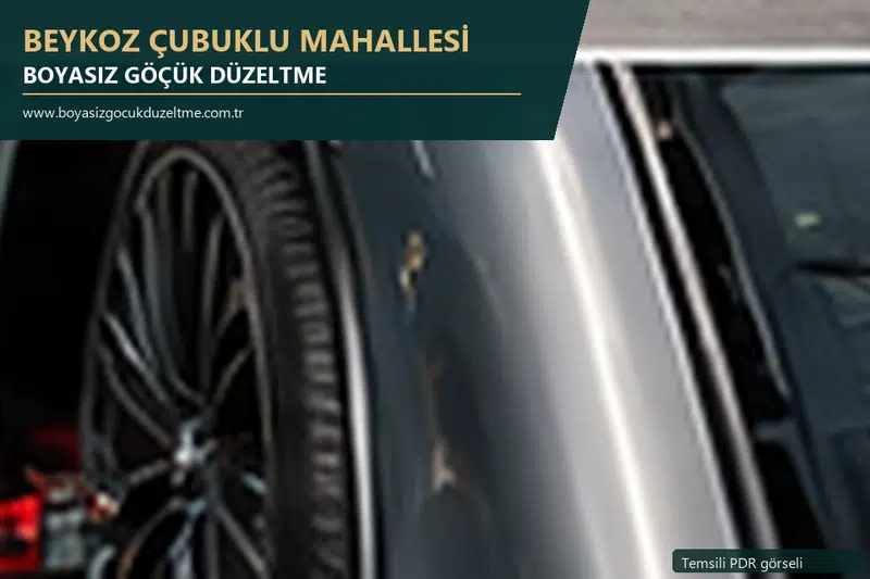 Beykoz Çubuklu Mahallesi sabit nokta ve mobil PDR randevusunu anlatan temsili otomobil hizmeti görseli