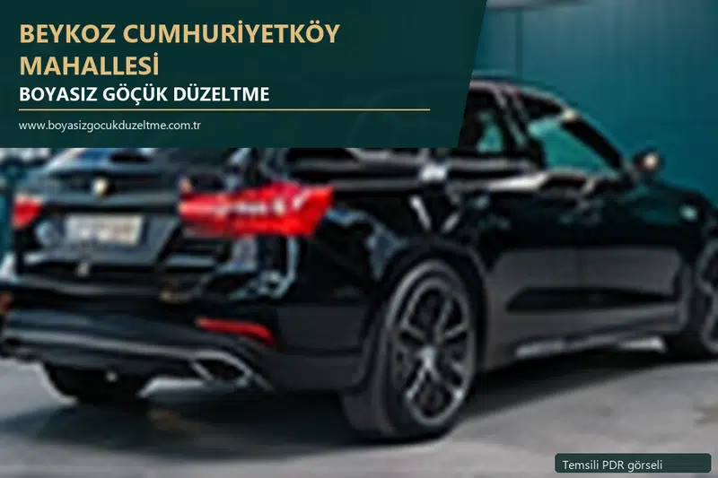 Beykoz Cumhuriyetköy Mahallesi sabit nokta ve mobil PDR randevusunu anlatan temsili otomobil hizmeti görseli