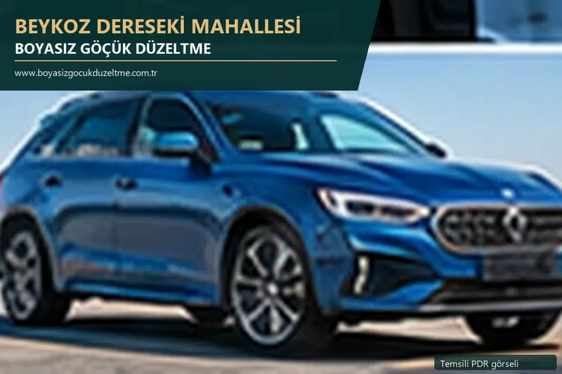 Beykoz Dereseki Mahallesi sabit nokta ve mobil PDR randevusunu anlatan temsili otomobil hizmeti görseli