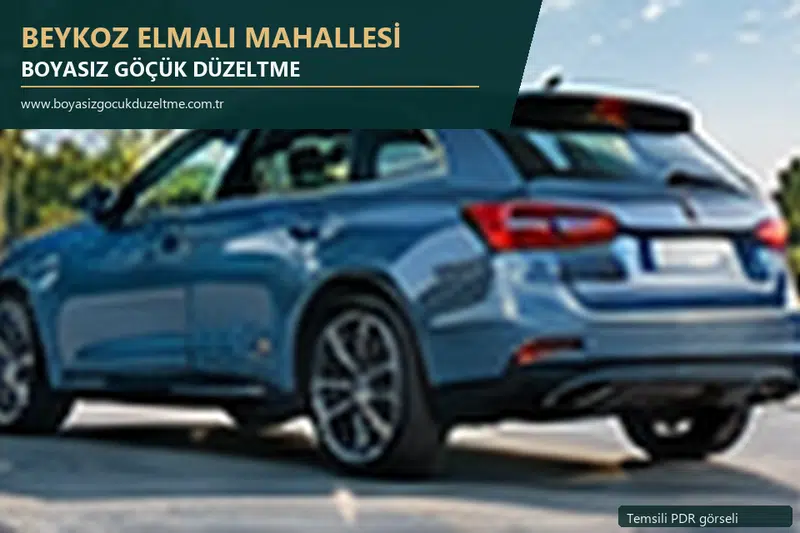 Beykoz Elmalı Mahallesi sabit nokta ve mobil PDR randevusunu anlatan temsili otomobil hizmeti görseli