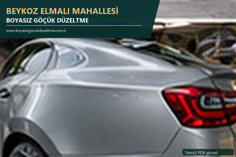 Beykoz Elmalı Mahallesi hizmet rehberi için modern otomobil ve boyasız göçük incelemesini anlatan temsili görsel