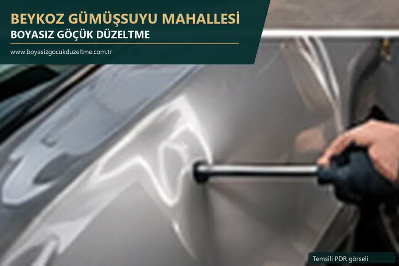 Beykoz Gümüşsuyu Mahallesi hizmet rehberi için modern otomobil ve boyasız göçük incelemesini anlatan temsili görsel