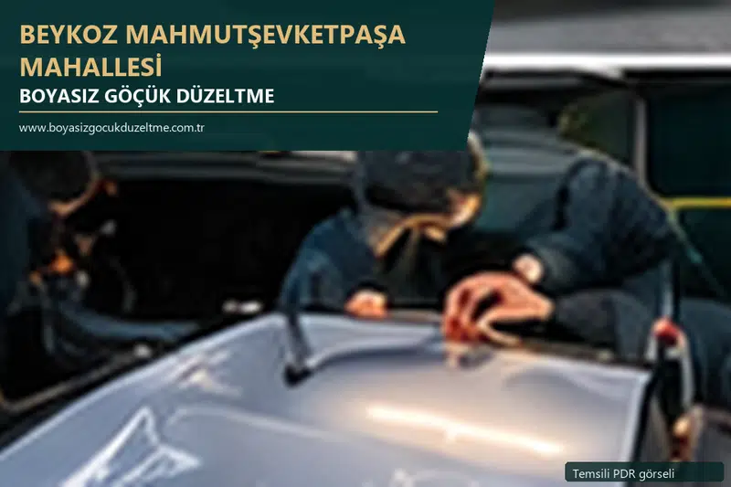 Beykoz Mahmutşevketpaşa Mahallesi hizmet rehberi için modern otomobil ve boyasız göçük incelemesini anlatan temsili görsel