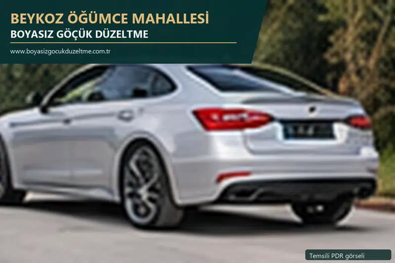 Beykoz Öğümce Mahallesi sabit nokta ve mobil PDR randevusunu anlatan temsili otomobil hizmeti görseli