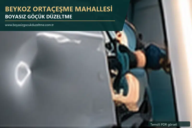 Beykoz Ortaçeşme Mahallesi hizmet rehberi için modern otomobil ve boyasız göçük incelemesini anlatan temsili görsel