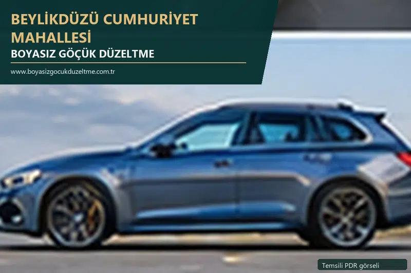 Beylikdüzü Cumhuriyet Mahallesi sabit nokta ve mobil PDR randevusunu anlatan temsili otomobil hizmeti görseli