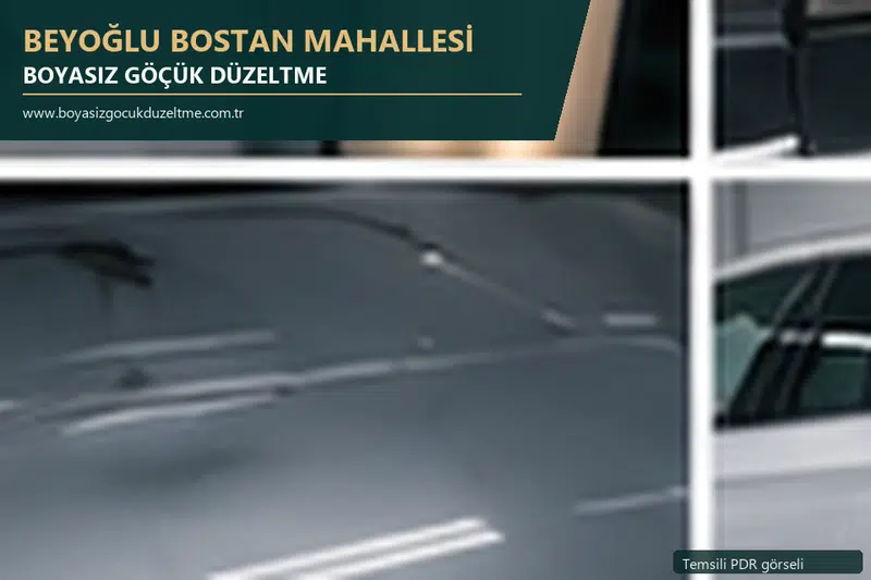 Beyoğlu Bostan Mahallesi sabit nokta ve mobil PDR randevusunu anlatan temsili otomobil hizmeti görseli