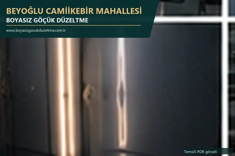 Beyoğlu Camiikebir Mahallesi sabit nokta ve mobil PDR randevusunu anlatan temsili otomobil hizmeti görseli