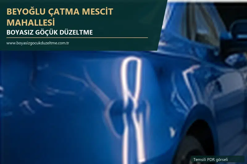 Beyoğlu Çatma Mescit Mahallesi sabit nokta ve mobil PDR randevusunu anlatan temsili otomobil hizmeti görseli