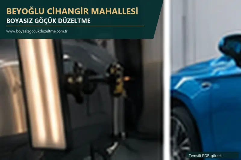 Beyoğlu Cihangir Mahallesi sabit nokta ve mobil PDR randevusunu anlatan temsili otomobil hizmeti görseli