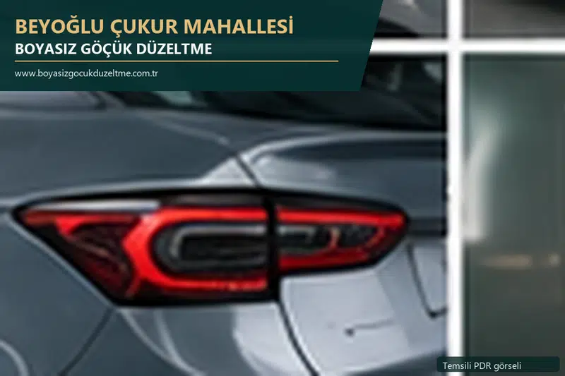 Beyoğlu Çukur Mahallesi sabit nokta ve mobil PDR randevusunu anlatan temsili otomobil hizmeti görseli