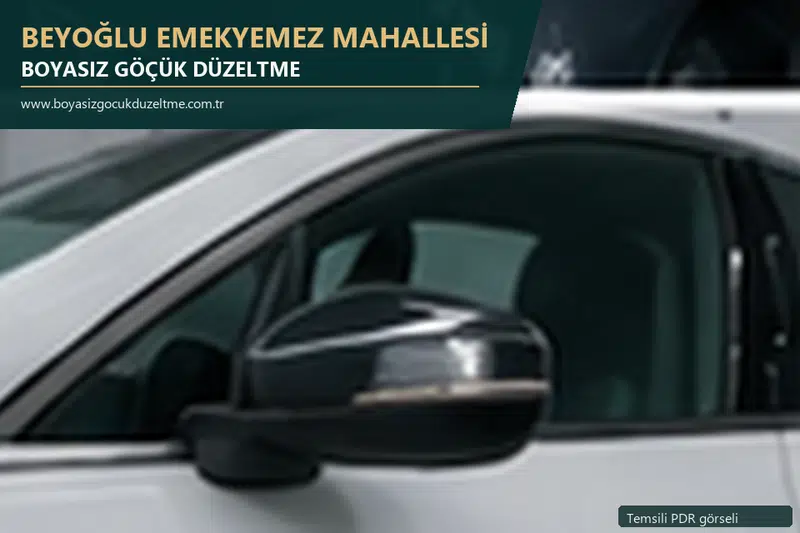 Beyoğlu Emekyemez Mahallesi hizmet rehberi için modern otomobil ve boyasız göçük incelemesini anlatan temsili görsel