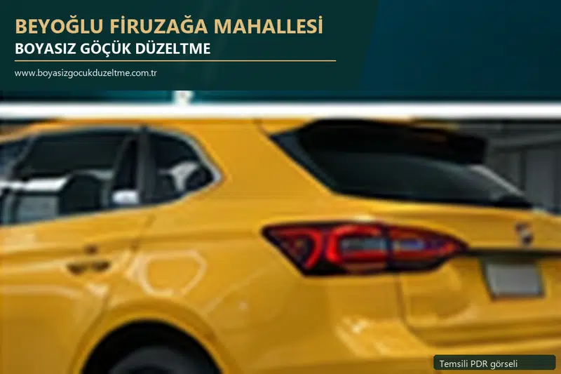 Beyoğlu Firuzağa Mahallesi sabit nokta ve mobil PDR randevusunu anlatan temsili otomobil hizmeti görseli