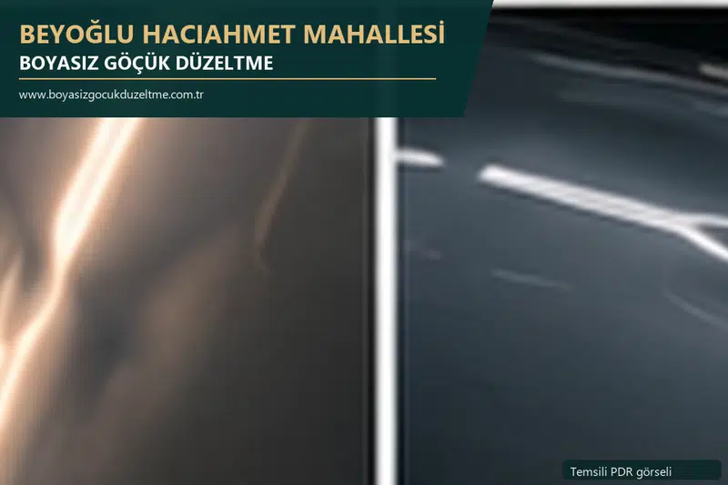 Beyoğlu Hacıahmet Mahallesi sabit nokta ve mobil PDR randevusunu anlatan temsili otomobil hizmeti görseli