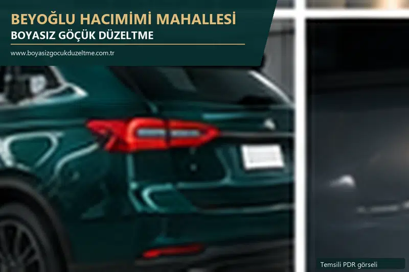 Beyoğlu Hacımimi Mahallesi hizmet rehberi için modern otomobil ve boyasız göçük incelemesini anlatan temsili görsel
