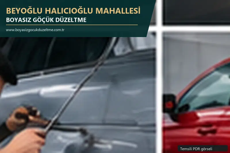 Beyoğlu Halıcıoğlu Mahallesi sabit nokta ve mobil PDR randevusunu anlatan temsili otomobil hizmeti görseli