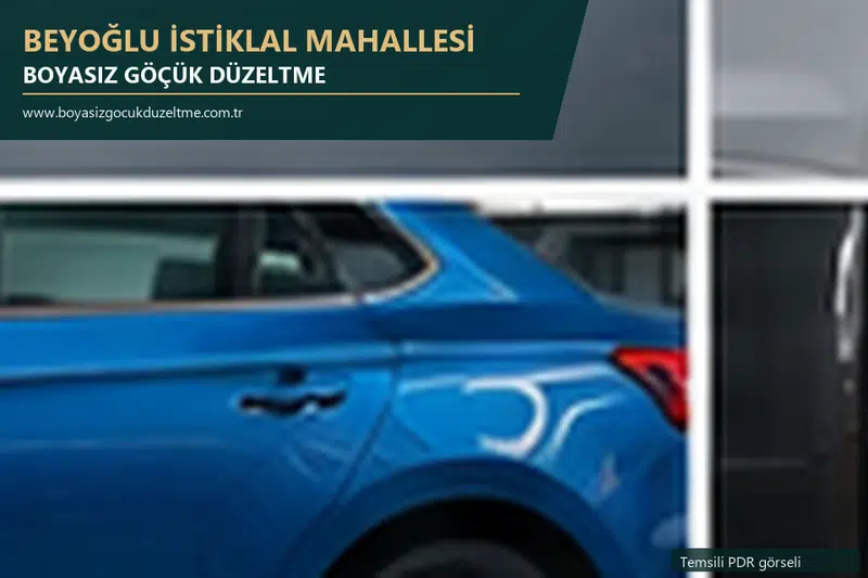 Beyoğlu İstiklal Mahallesi sabit nokta ve mobil PDR randevusunu anlatan temsili otomobil hizmeti görseli
