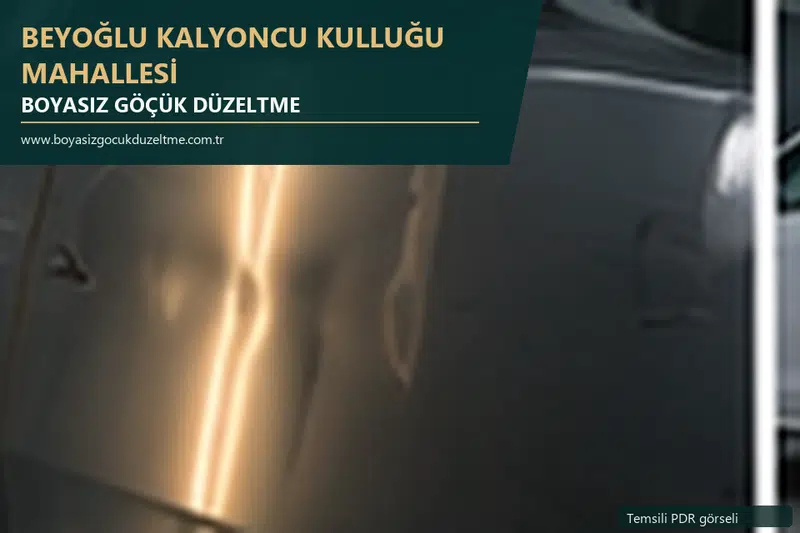 Beyoğlu Kalyoncu Kulluğu Mahallesi sabit nokta ve mobil PDR randevusunu anlatan temsili otomobil hizmeti görseli