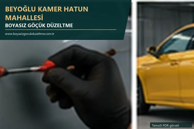 Beyoğlu Kamer Hatun Mahallesi sabit nokta ve mobil PDR randevusunu anlatan temsili otomobil hizmeti görseli