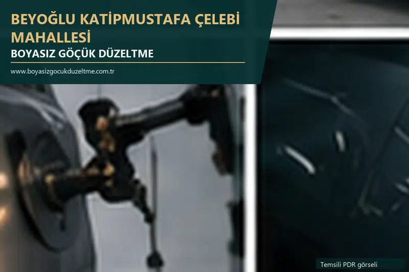 Beyoğlu Katipmustafa Çelebi Mahallesi hizmet rehberi için modern otomobil ve boyasız göçük incelemesini anlatan temsili görsel