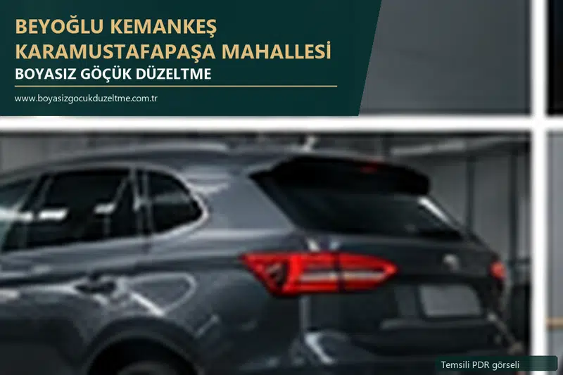 Beyoğlu Kemankeş Karamustafapaşa Mahallesi sabit nokta ve mobil PDR randevusunu anlatan temsili otomobil hizmeti görseli
