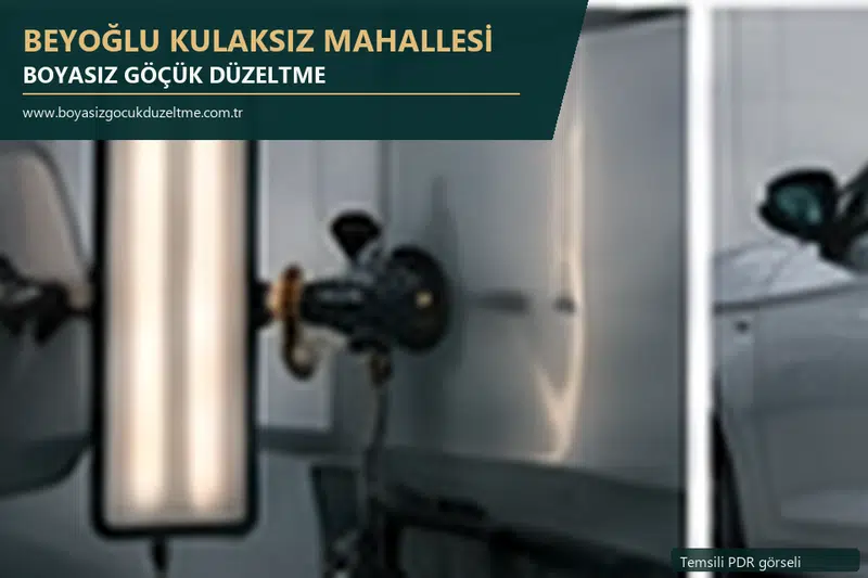 Beyoğlu Kulaksız Mahallesi sabit nokta ve mobil PDR randevusunu anlatan temsili otomobil hizmeti görseli