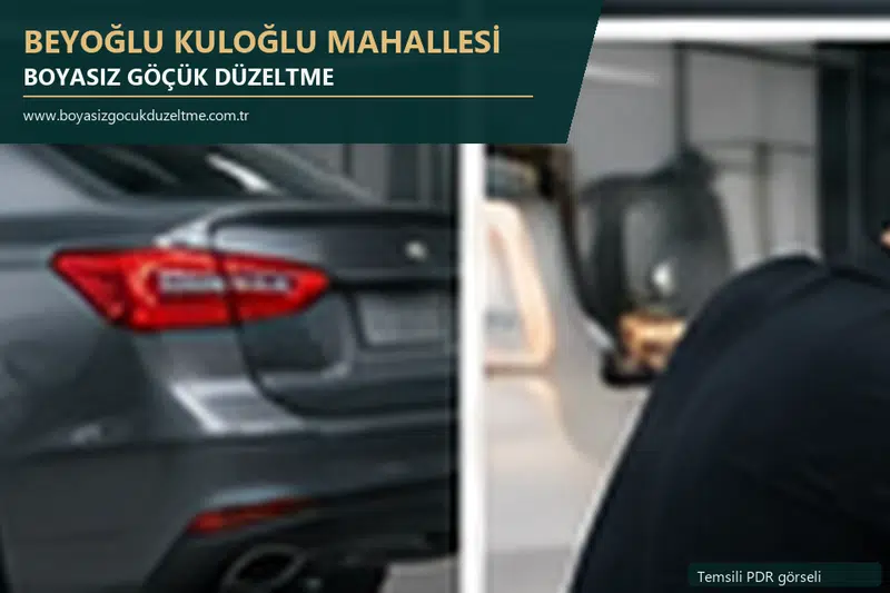 Beyoğlu Kuloğlu Mahallesi sabit nokta ve mobil PDR randevusunu anlatan temsili otomobil hizmeti görseli