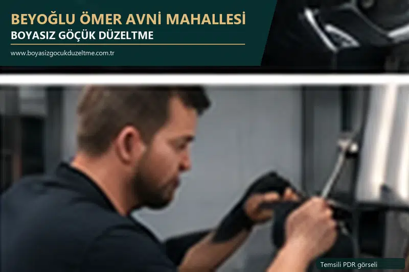 Beyoğlu Ömer Avni Mahallesi sabit nokta ve mobil PDR randevusunu anlatan temsili otomobil hizmeti görseli