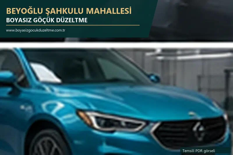 Beyoğlu Şahkulu Mahallesi hizmet rehberi için modern otomobil ve boyasız göçük incelemesini anlatan temsili görsel