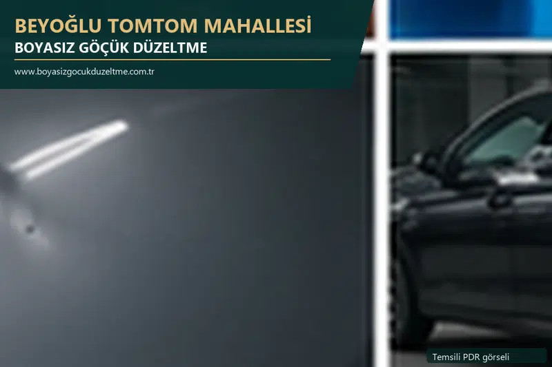 Beyoğlu Tomtom Mahallesi sabit nokta ve mobil PDR randevusunu anlatan temsili otomobil hizmeti görseli