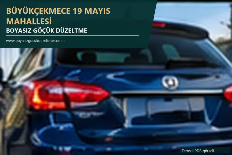 Büyükçekmece 19 Mayıs Mahallesi sabit nokta ve mobil PDR randevusunu anlatan temsili otomobil hizmeti görseli