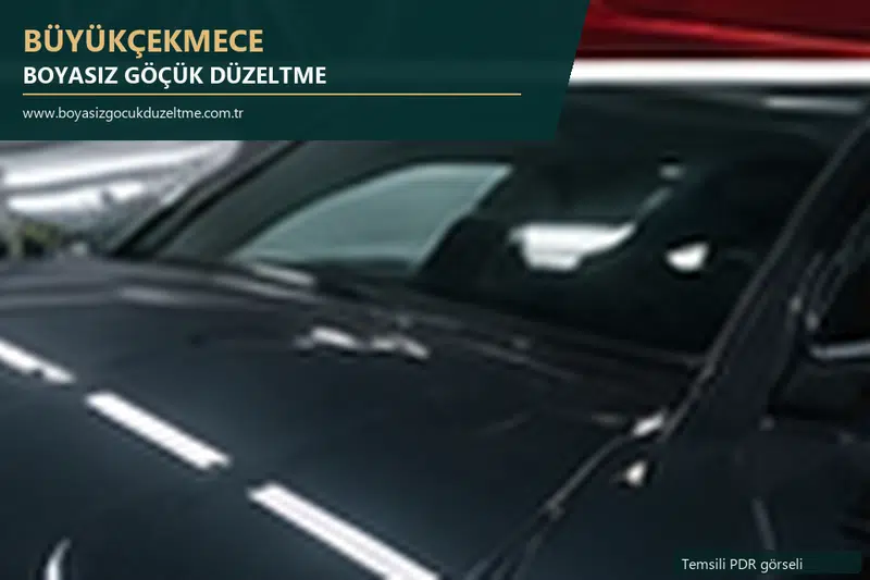 Büyükçekmece hizmet rehberi için modern otomobil ve boyasız göçük incelemesini anlatan temsili görsel