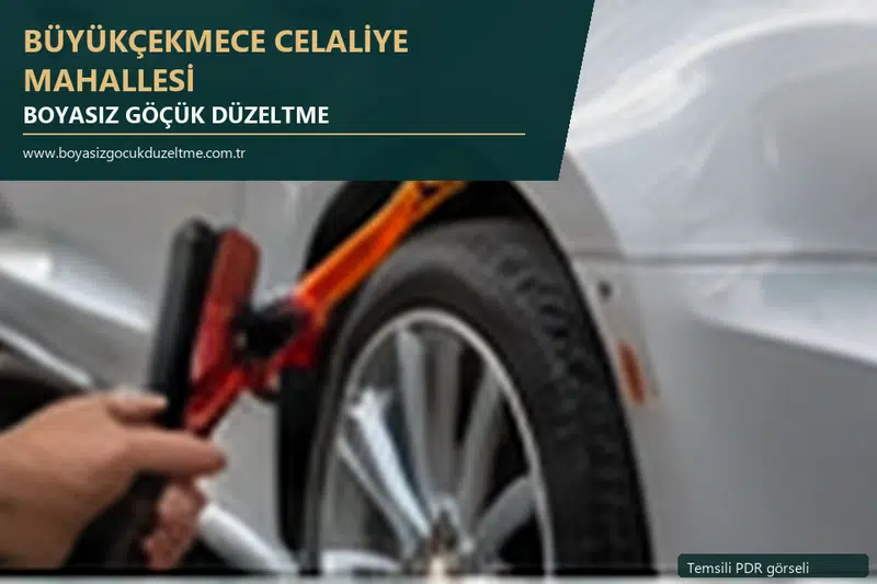 Büyükçekmece Celaliye Mahallesi sabit nokta ve mobil PDR randevusunu anlatan temsili otomobil hizmeti görseli